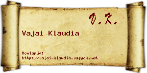 Vajai Klaudia névjegykártya